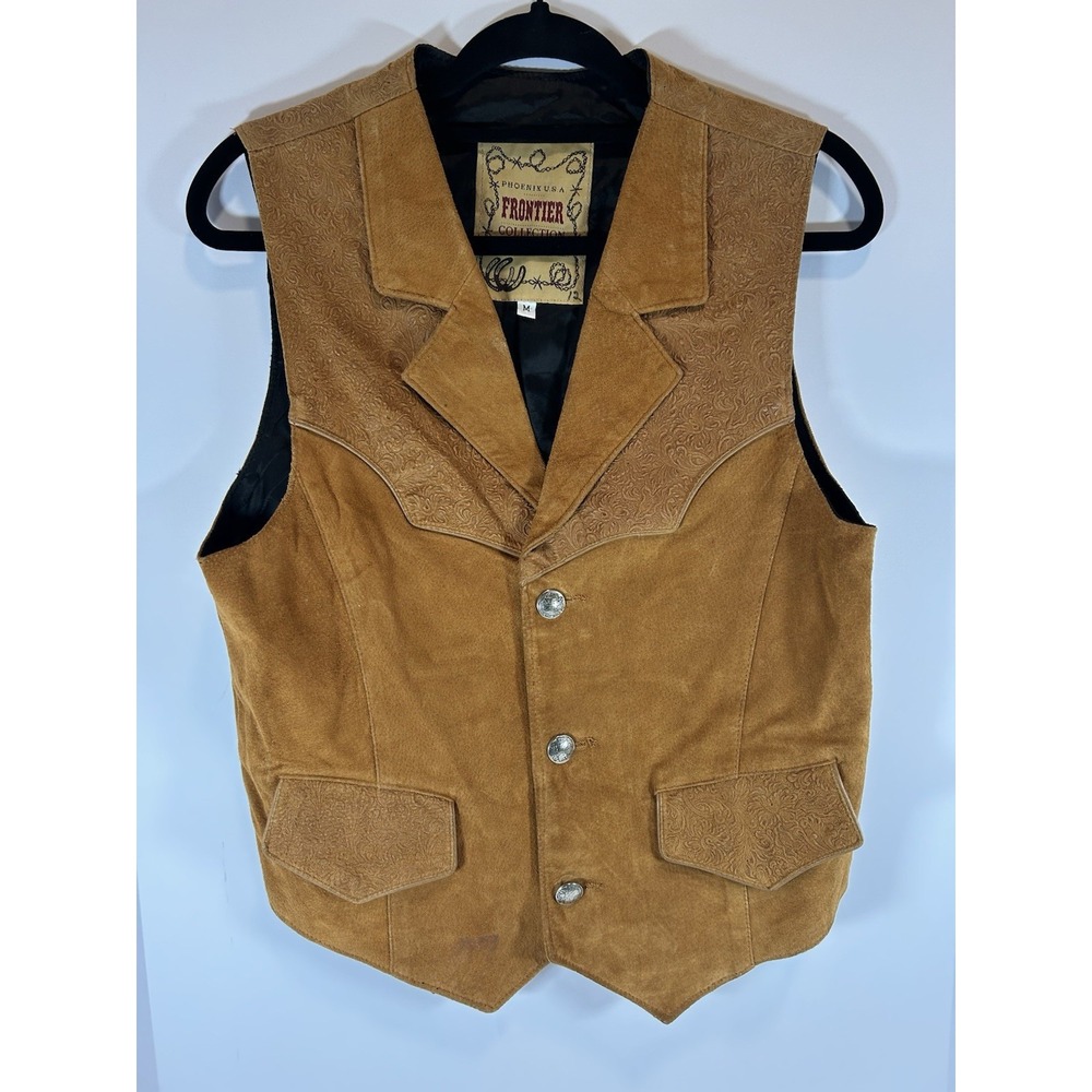 Vintage Phoenix USA Frontier Collection Womens M Vest Western Leather‎ Festival